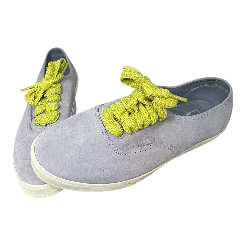 Vans Authentic Sneakers Women Light Purple Suede Bright Yellow Laces Size‎ 7.5